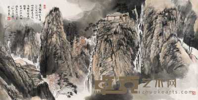 杨正国 甲申（2004）年作 唐人诗意图 镜心 136.5×69cm